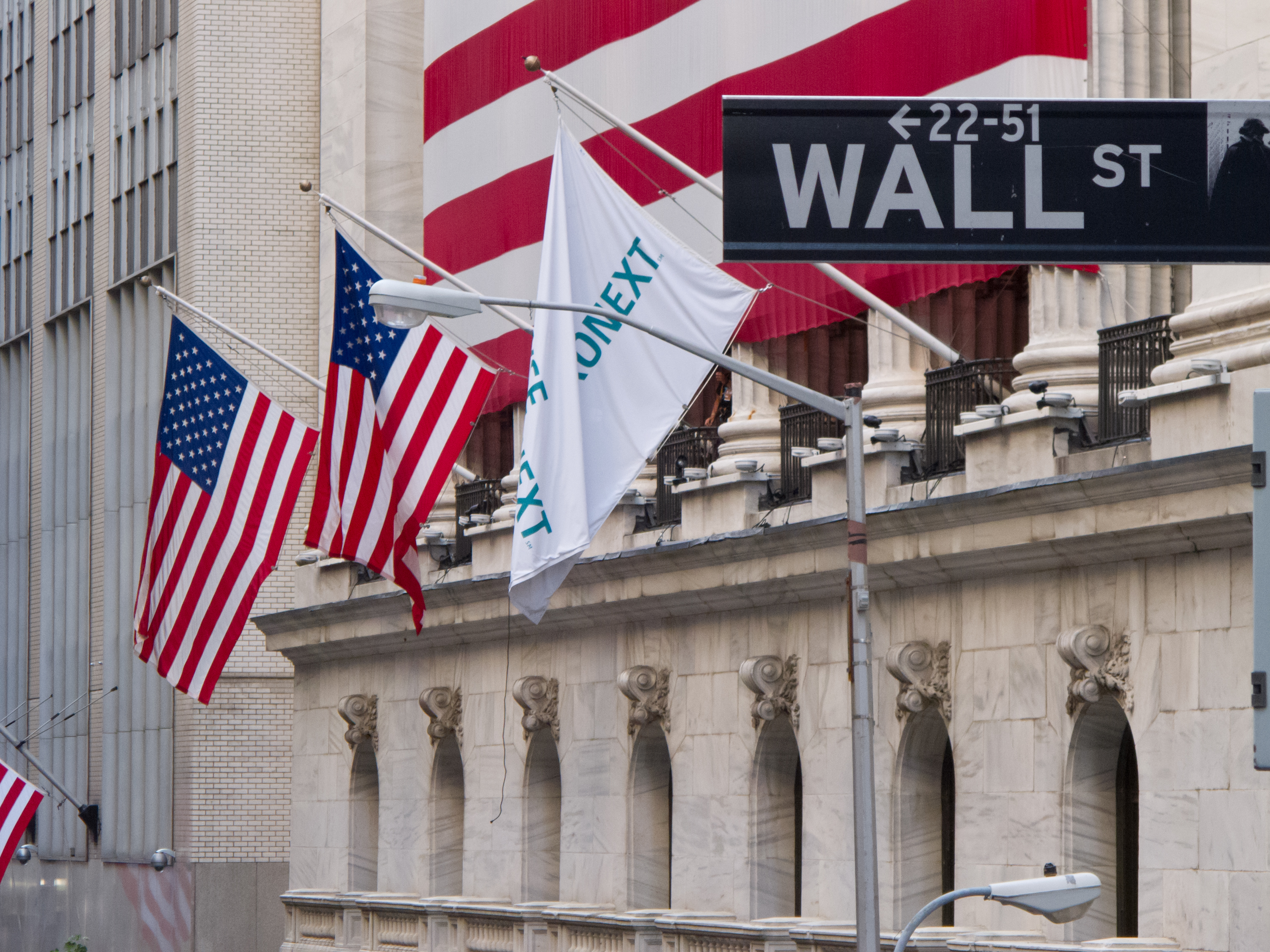 New York Stock Exchange an der Wall Street – reales Marktumfeld